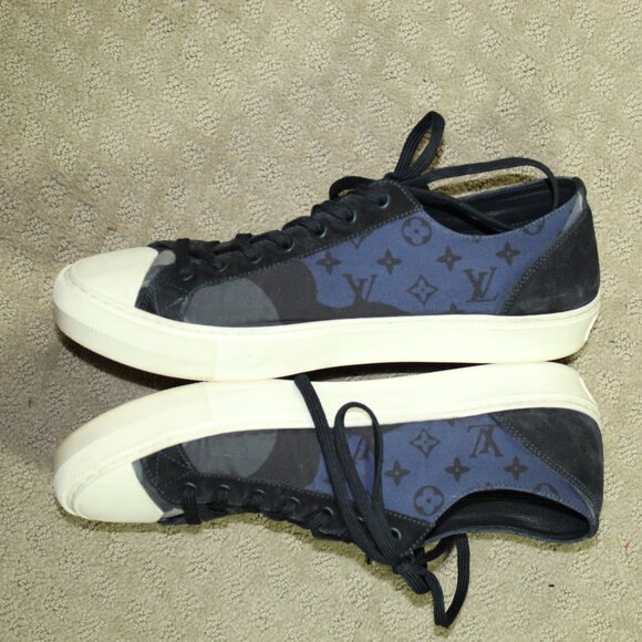 Louis Vuitton Camo Tattoo Cloth Suede Low Top Trainers Sneakers Men's 9.5 /Wm 11 - Picture 3 of 9